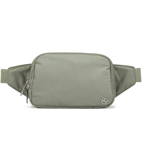 Pander Belt Bag Large 2L, Nylon Fanny Pack Purse for Women and Men with Adjustable Strap - color: Grey Sage