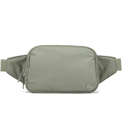 Pander Belt Bag Large 2L, Nylon Fanny Pack Purse for Women and Men with Adjustable Strap - color: Grey Sage