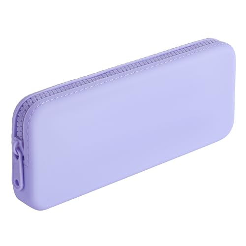 Silicone Makeup Brush Holder Travel Makeup Bag Soft Portable Brush Organizer, Large Travel Essentials Makeup Brush Case Zipper Pouch (Purple) - color: Purple