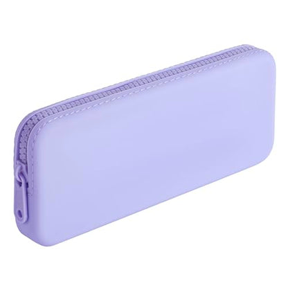 Silicone Makeup Brush Holder Travel Makeup Bag Soft Portable Brush Organizer, Large Travel Essentials Makeup Brush Case Zipper Pouch (Purple) - color: Purple