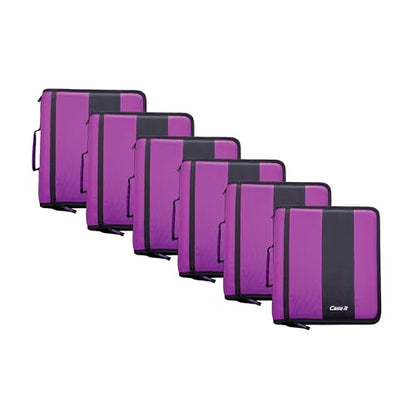 Case-it School Zipper Binder | 2" O-Rings | 350-Sheet | D-251 Deep Purple - color: Deep Purple, size: 6 Pack