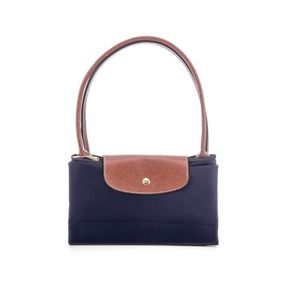 Tote Bag for Women Foldable Shoulder Bag Nylon Weekend Hobo Handbag - color: Navy