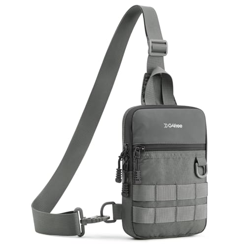 G4Free Small Crossbody Sling Bag, Mini Tactical EDC Chest Bag for Men - color: Grey