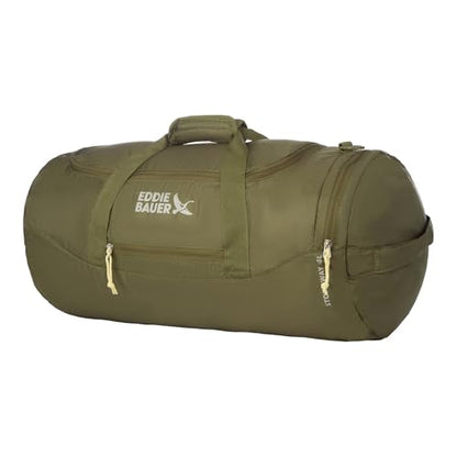 Eddie Bauer Stowaway Packable Duffel Bag | Travel | Foldable | Lightweight | Durable | Ripstop Polyester, 45L, Irish Moss | Lightweight Durable Ripstop Polyester, Packs Flat When Not in Use, Roomy Travel Duffel for Trips and Gym Use - color: Irish Green