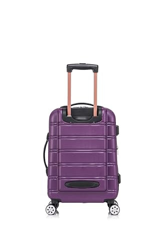 Rockland Melbourne Hardside 2 Piece Expandable Spinner Wheel Luggage Set, Carry-On 20" and Tote 14", Purple - color: Purple, size: 2 Piece (20"/14" Tote)