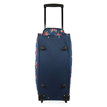 Pacific Coast Signature Women's 32" Large Rolling Duffel Bag, Rose Garden Navy One Size - color: Rose Garden Navy