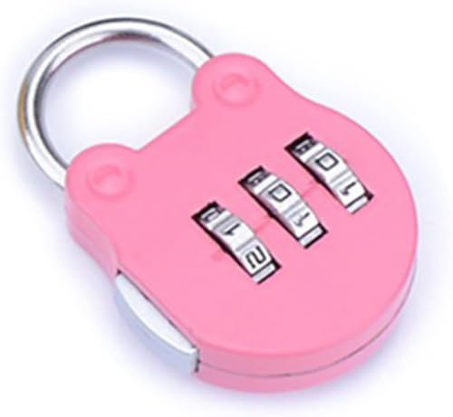 Zinc Alloy 3-Digit Combination Padlock - Resettable Code Lock for Travel, Backpack, Gym, School Lockers, Luggage, Small Portable Number Lock, Security Password Lock for Suitcase and Bags - Pink