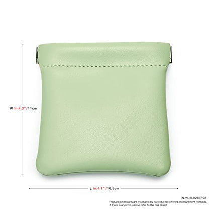 Green PU Leather Jewelry Travel Pouch Multi-Use Gift Storage Bag - color: Green, size: 4.21"x4.33"