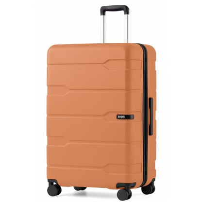 Coolife Large Checked Luggage Hardside Suitcase with Spinner Wheels, 28in - color: Haze Mandarin2.0, size: Large Checked(28in)
