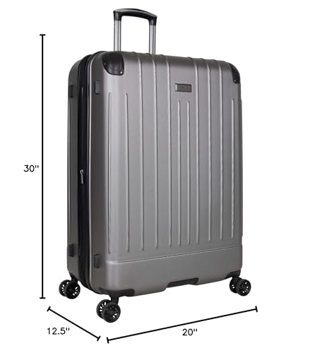 Kenneth Cole Reaction Flying Axis 28" Hardside Expandable 8-Wheel Spinner Check-Size Luggage, Silver - color: Silver, size: 28-Inch Checked