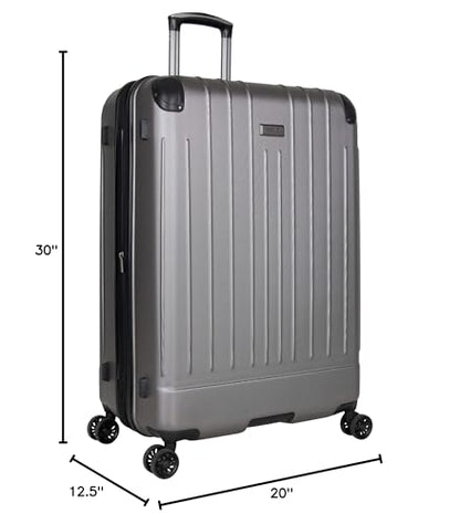 Kenneth Cole Reaction Flying Axis 28" Hardside Expandable 8-Wheel Spinner Check-Size Luggage, Silver - color: Silver, size: 28-Inch Checked
