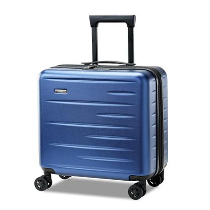 CENSIEN Expandable 16 Inch Carry On Luggage Airline Approved Small Suitcase - color: Navy Blue, size: 16 Inch EXT