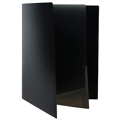 JAM PAPER Heavy Duty Plastic Multi Pocket Folders - 4 Pocket Organizer - Black - 2/Pack - color: Black, size: 4 Pocket (Pack of 2)