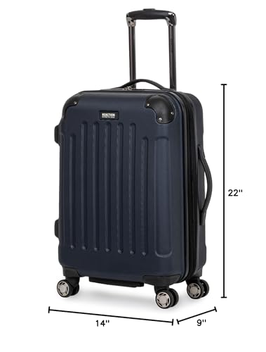 Kenneth Cole REACTION Renegade Luggage Expandable 8-Wheel Spinner Lightweight Hardside Suitcase, Navy Blue, 20-Inch Carry On - color: Navy Blue, size: 20-Inch Carry On