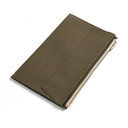 Moterm Canvas Zipper Pocket Insert Pouch for Travelers Notebook Refill - color: Canvas-Olivegreen, size: Standard Size