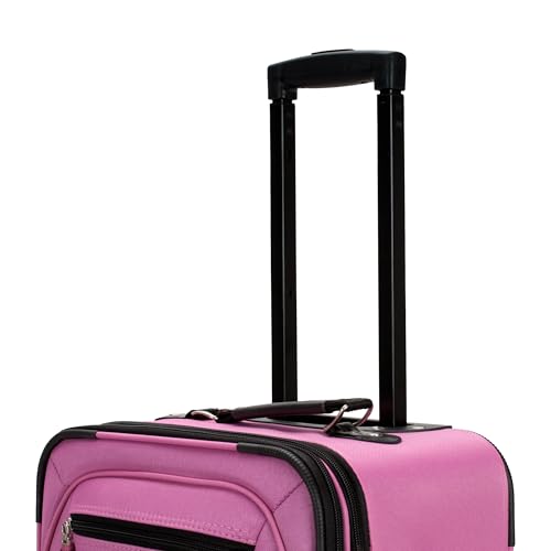 Rockland Pasadena Expandable Spinner Carry-on 19", Pink - color: Pink