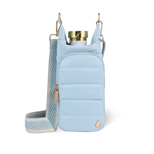 WanderFull Original HydroBag Crossbody Water Bottle Holder with Phone Pocket, Fits Water Bottles up to 32 oz - color: Cornflower Blue