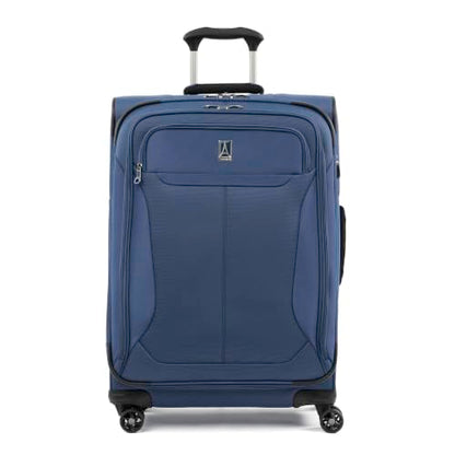 Travelpro Tourlite Softside 25" Expandable Luggage with 4 Spinner Wheels, Lightweight Suitcase, Checked Medium, Blue - color: Blue, size: Checked-Medium 25-Inch