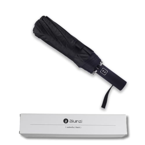 Bluinzi 2 Pack 46 Inch Umbrellas, Double 10-rib, for Rain, Compact Travel - color: (1 pack)black