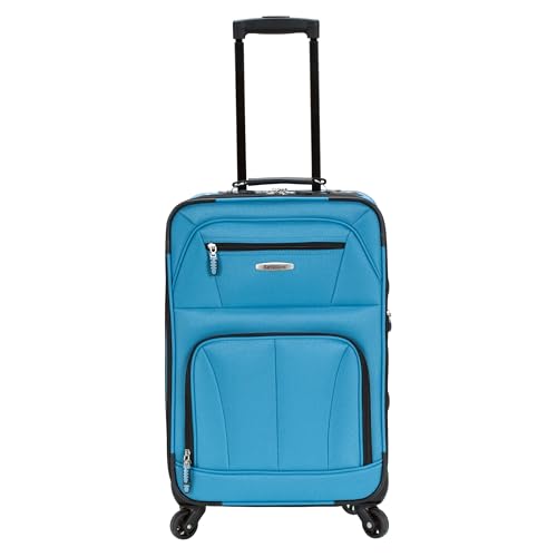 Rockland Pasadena Expandable Spinner Carry-on 19", Turquoise - color: Turquoise