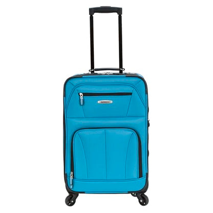 Rockland Pasadena Expandable Spinner Carry-on 19", Turquoise - color: Turquoise