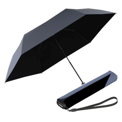Knirps US.050 Ultra Light Pocket Size Manual Rain Umbrella with Carrying Case - color: Harbor with Black Heat Shield