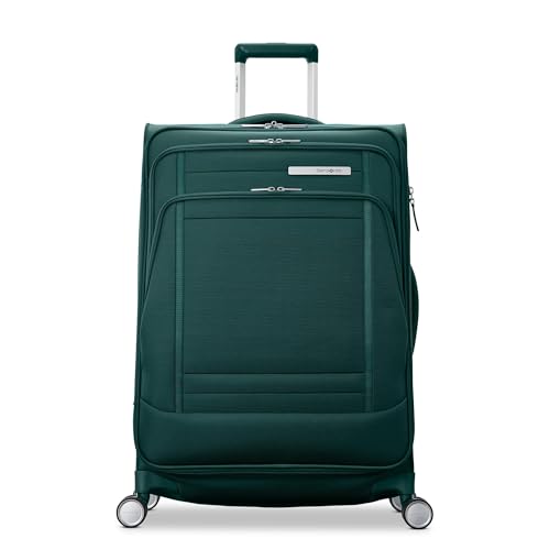 Samsonite UpLIFT Lightweight Medium Checked Softside Luggage with Spinner Wheels - Expandable - Airline-Approved, Polyester Soft Suitcase for Ultra Light Travel - Emerald Green - color: Emerald Green, size: Medium Checked