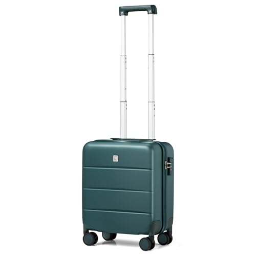 Hanke Underseat Carry On Luggage with Wheels, Hardside Small Suitcase - color: Blackish Green, size: 16 Inch