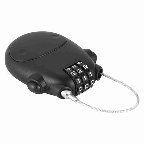 Retractable Cable Lock, 3-Digit Combination Lock with 3 Feet Retractable Steel Cable, Luggage Stroller Locks for, Bike, Ski, Helmets, Backpacks