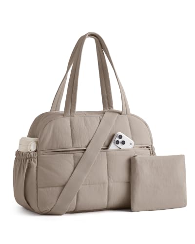 BAGSMART Small Gym Bag for Women, 2 Set Travel Duffel Bags, Camel - color: Camel