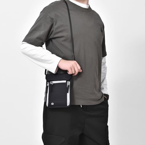 Passport Holder for Travel, Neck Wallet RFID Blocking, Hidden Money Belt,Travel Document Storage(Black) - color: Black
