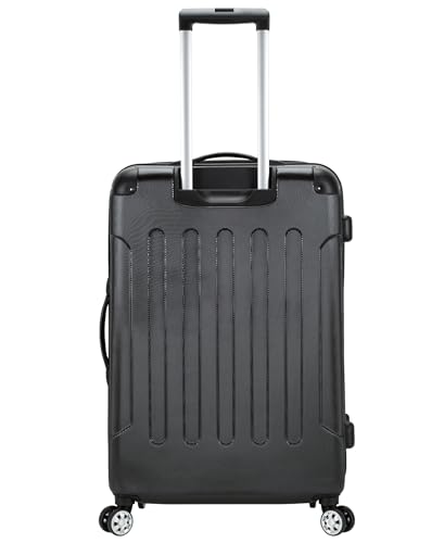 Rockland London Hardside Expandable Spinner Wheel Luggage, Checked Large 28", Black - color: Black, size: Checked 28"