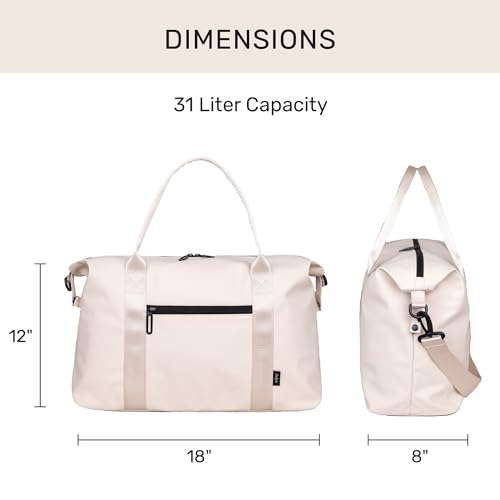 Jadyn Lola Travel Bag, Weekender/Overnight Duffel, Gym Tote Bag for Women, Men - color: Cream