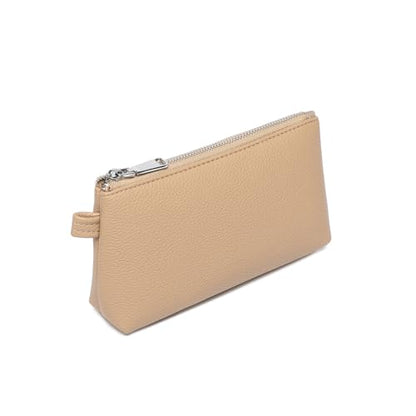 Small Makeup Bag for Purse, Leather Cosmetic (Sandy) - color: PU/Sandy