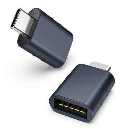 Syntech USB C to USB Adapter Pack of 2, USB 3.0 to Thunderbolt 5/4 Adapter - color: Midnight, size: 1.08 X 0.65 X 0.32 Inch