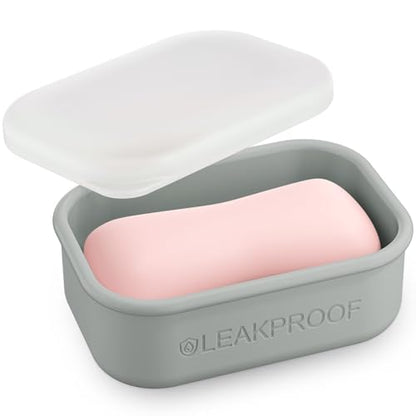 Quatish Compact Leakproof Travel Soap Case, Bar Soap Holder Travel, Grey - color: Grey, size: Regular