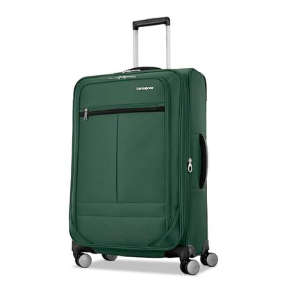 Samsonite Soft-Sided 25-Inch Lightweight Medium Checked Expandable Element Suitcase: Durable, 360° Spinner Wheels, Adjustable Telescopic Handle, 2 Front & 1 Side Pocket- Bistro Green - color: Bistro Green, size: 25-Inch Checked-Medium