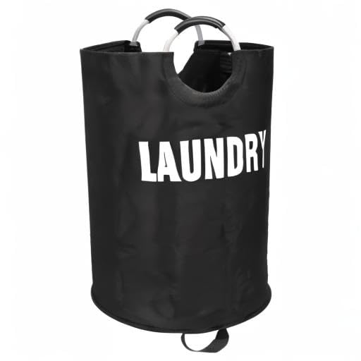 Maxsilan 160L XX-Large Laundry Basket Bag, Collapsible Tall Hamper, Black - color: Black, size: 160L