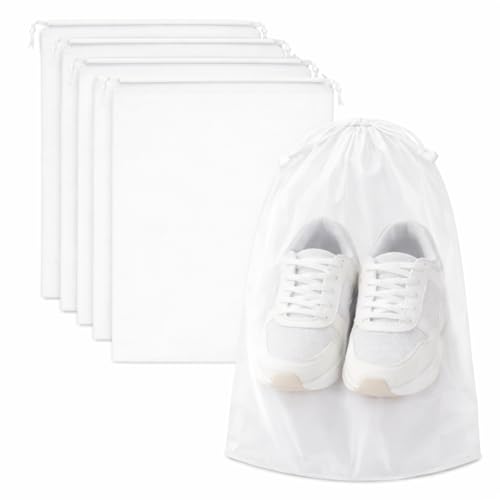 InfinitePack Large Transparent Shoe Bags for Travel, Portable Shoe Bags, Shoes Pouch Storage Organizer with Drawstring for Men & Women aClear Window Shoes Pouch with Rope - size: 5"x8"(100pcs)