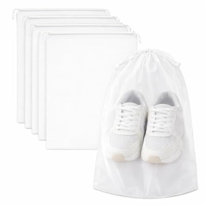 InfinitePack Large Transparent Shoe Bags for Travel, Portable Shoe Bags, Shoes Pouch Storage Organizer with Drawstring for Men & Women aClear Window Shoes Pouch with Rope - size: 4"x6"(100pcs)