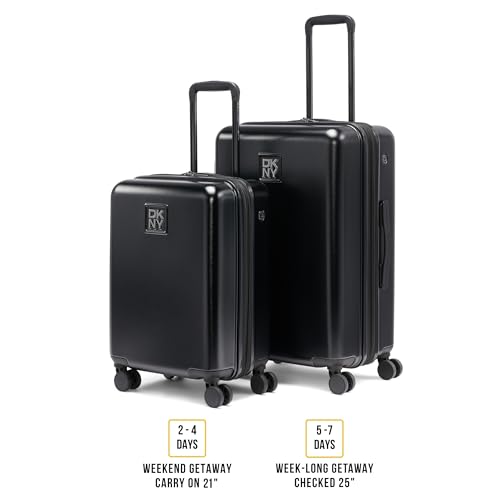 DKNY On the Go 25" Hardshell Lightweight Expandable Checked Luggage with Spinner Wheels,Black - color: Black, size: 25" Checked Luggage