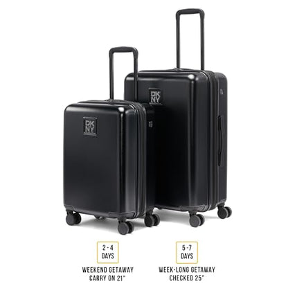 DKNY On the Go 25" Hardshell Lightweight Expandable Checked Luggage with Spinner Wheels,Black - color: Black, size: 25" Checked Luggage
