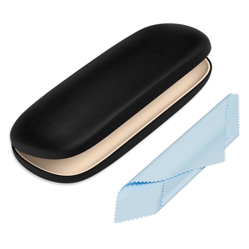 Eyeglasses Case, Hard Shell Protective Case for Glasses, Unisex for Women Men - color: Black