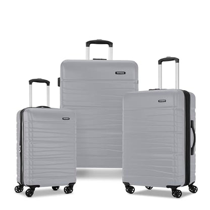 Samsonite Evolve SE Hardside Expandable Luggage with Double Spinner Wheels, Titanium, 3PC Set (CO/M/L) - color: Titanium, size: 3-Piece Set (Carry on/Medium/Large)