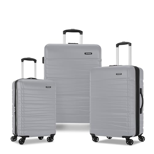 Samsonite Evolve SE Hardside Expandable Luggage with Double Spinner Wheels, Titanium, 3PC Set (CO/M/L) - color: Titanium, size: 3-Piece Set (Carry on/Medium/Large)