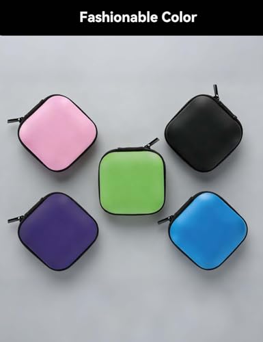 MAS CARNEY Earphone Case, Headphone Earbud Hard Protective Carrying earplug Case Bag for Wired Earphones MP3 Small Items - color: Purple, style: Square