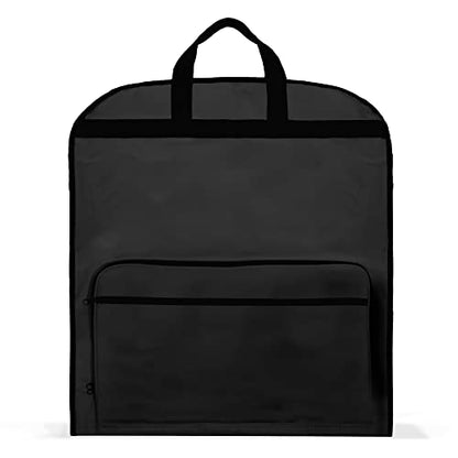 Dalix 60" Foldable Garment Bag Suits Cover Dresses w Front Pocket - color: Black