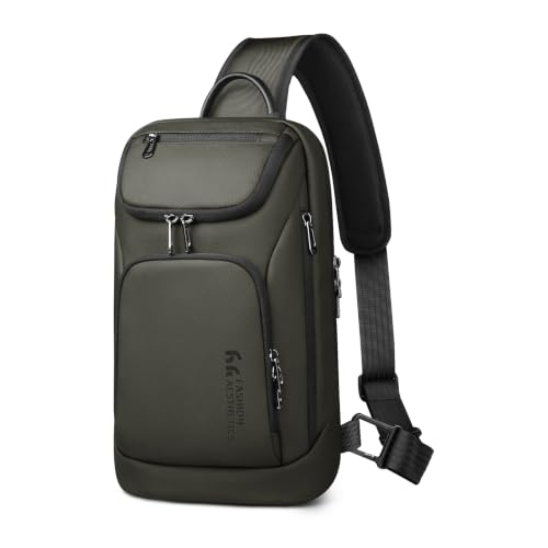 hk Sling Bag for Man, Waterproof Utility Crossbody Bag - color: Green