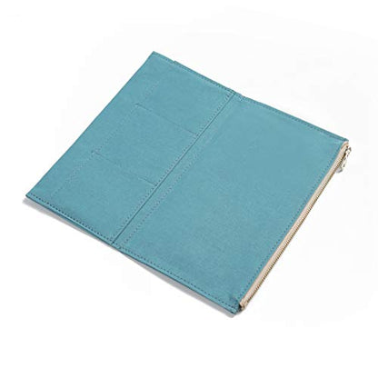 Moterm Canvas Zipper Pocket Insert Pouch for Travelers Notebook Refill - color: Canvas-Skyblue, size: Standard Size