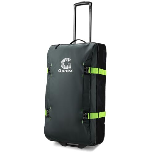 Gonex Rolling Duffle Bag with Wheels, Water-Repellent Nylon, 30 in, Olive - color: Dark Green
